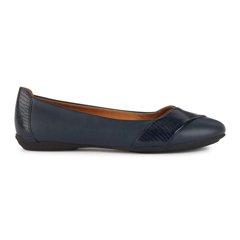 Geox Women's D Charlene A Closed Ballet Flats, Navy, 43 EU