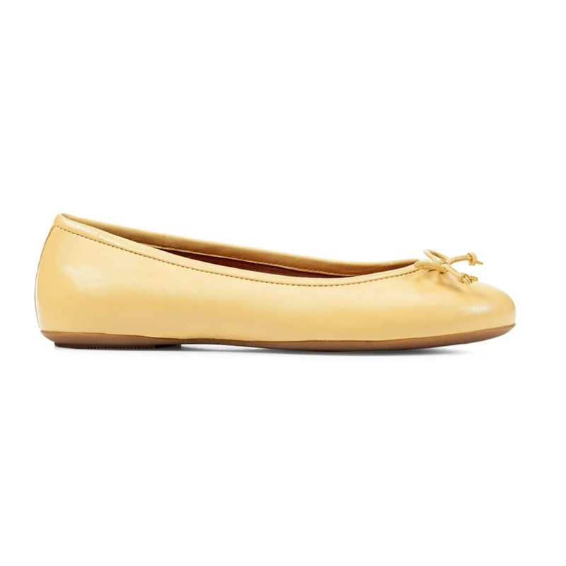 Geox Women's D Palmaria B Ballet Flat, Lt Yellow, 4 UK