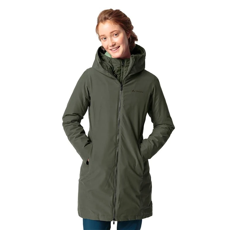 Vaude Women's Annecy 3in1 Coat III, Women’s Double jacket, khaki,