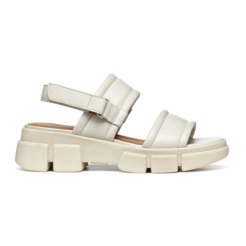 Geox Girls' D Lisbona AWedge Sandal, sand, 4 UK