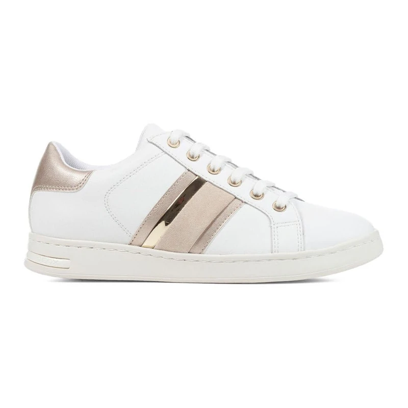 Geox Girls' D Jaysen E Trainers, White Lt Gold, 6 UK
