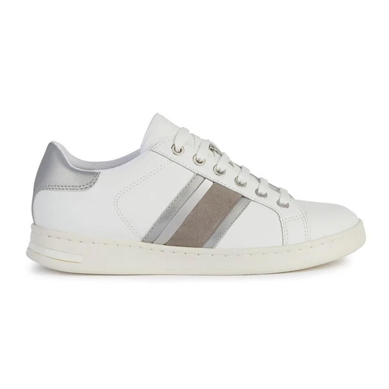Geox Girl Jaysen E Basketball, White/Silver, 7 UK - Image 1
