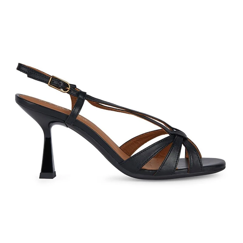 Geox Women's D ERAKLIA R 80 C Heeled Sandal, Black, 41 EU, black, 7.5 UK