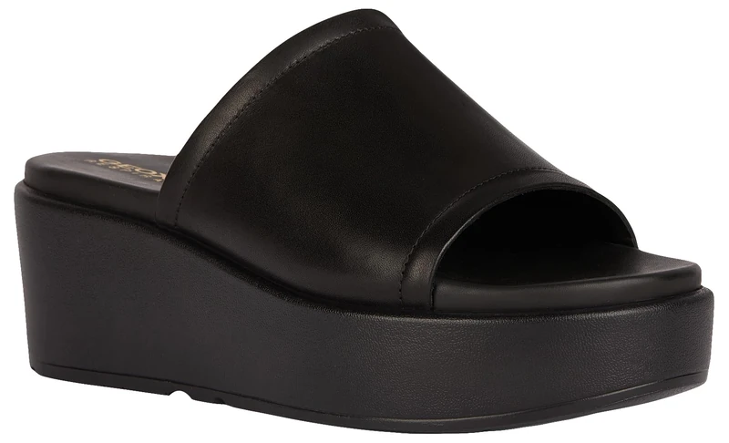 Geox Women's D Xand 2.2s C Wedge Sandal, Black, 6 UK
