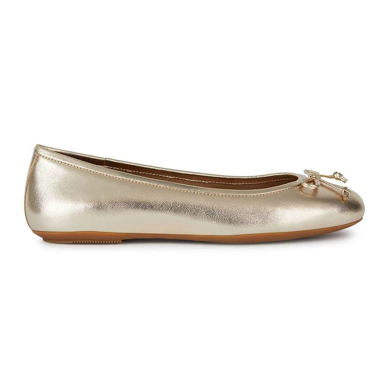 Geox Women's D Palmaria H Ballet Flat, Gold, 8 UK