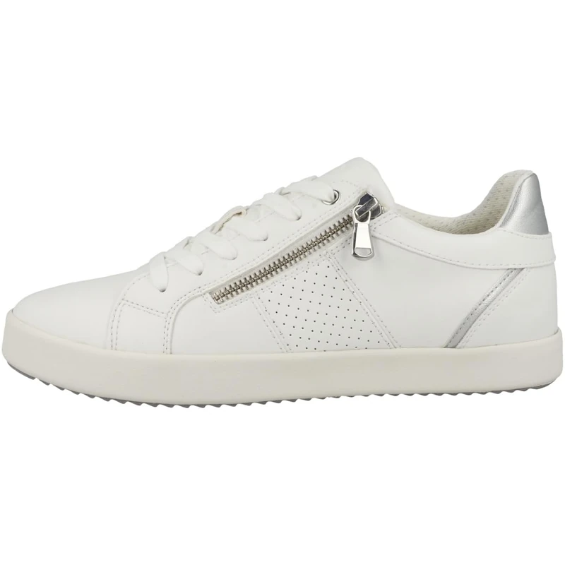 Geox Girls' D Blomiee E Trainers, White Silver, 3 UK