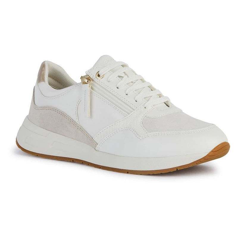 Geox Women's D Bulmya B Sneaker, Off White, 7.5 UK