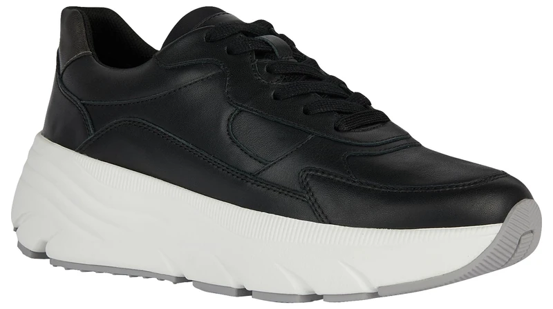 Geox Women's D Diamanta B Trainers, Black Gun, 41 EU