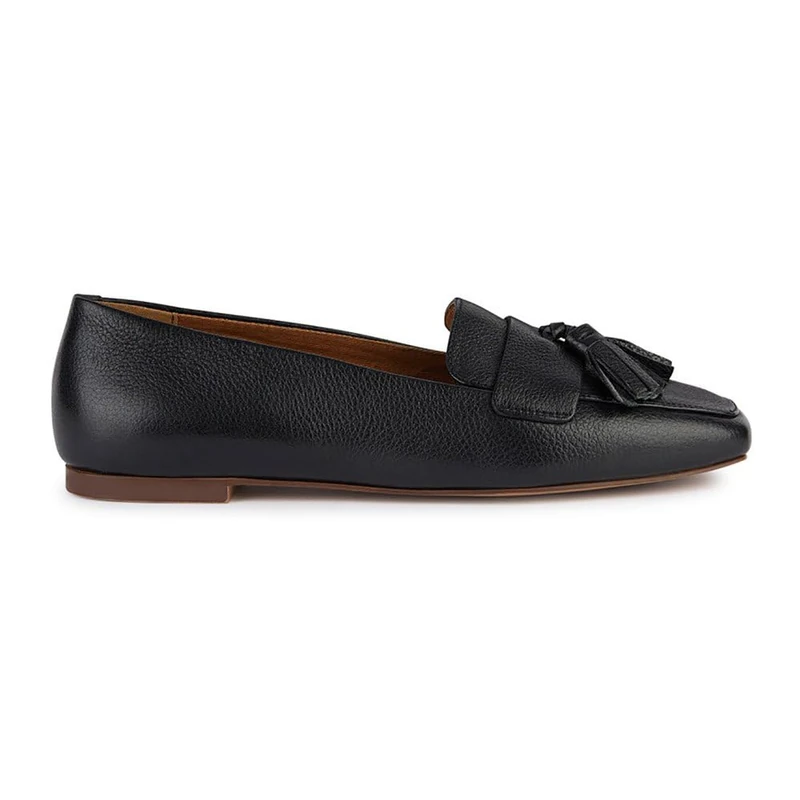 Geox Girls' D Marsilea B Loafer Flat, Black, 4.5 UK