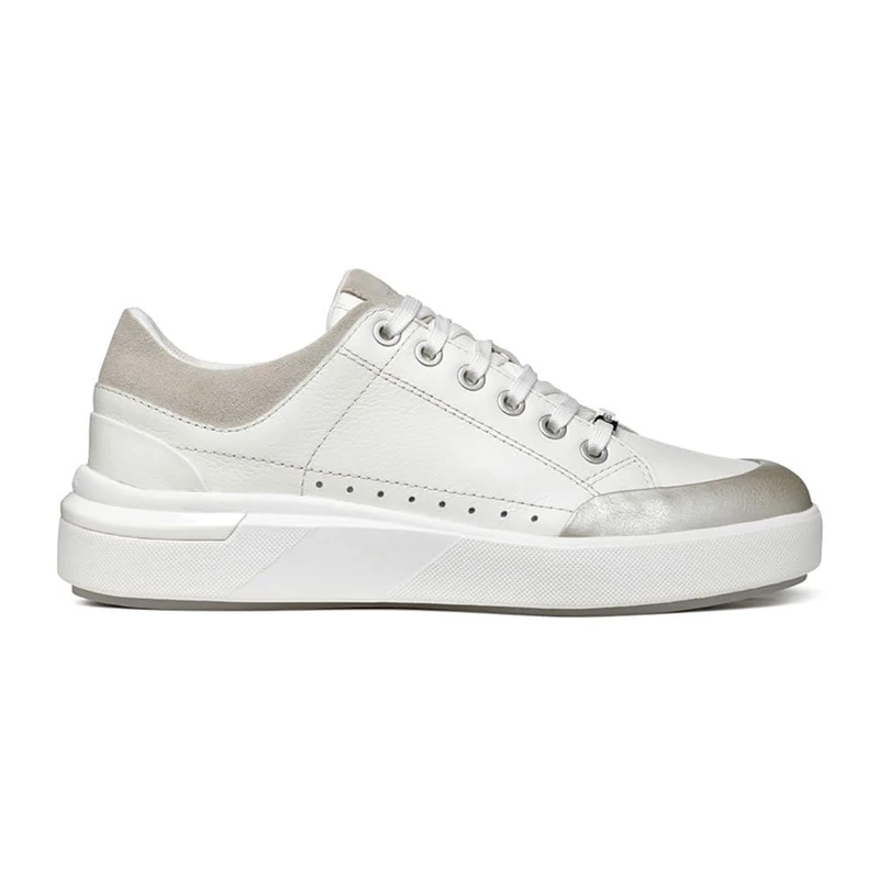 Geox Women's D Dalyla A Trainers, White Lt Grey, 4 UK