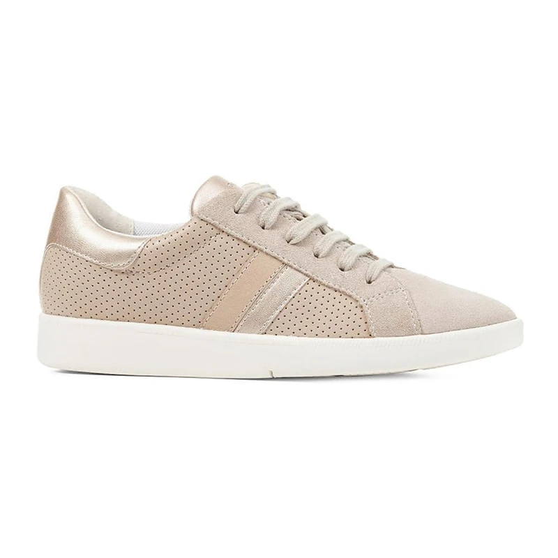 Geox Girls' D Meleda Trainers, Lt Taupe, 6 UK