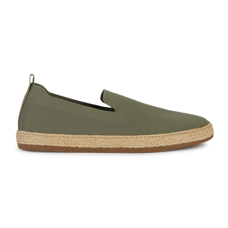 Geox Men's U Pantelleria A espadrille wedge sandal, Sage, 12 UK