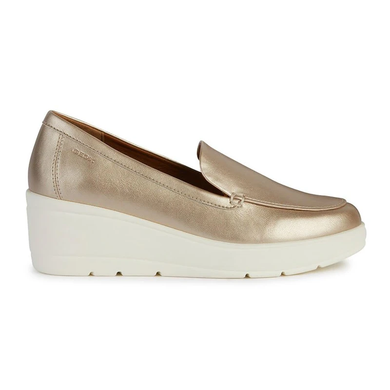 Geox Girls D Ilde B Loafer, Gold, 6.5 UK