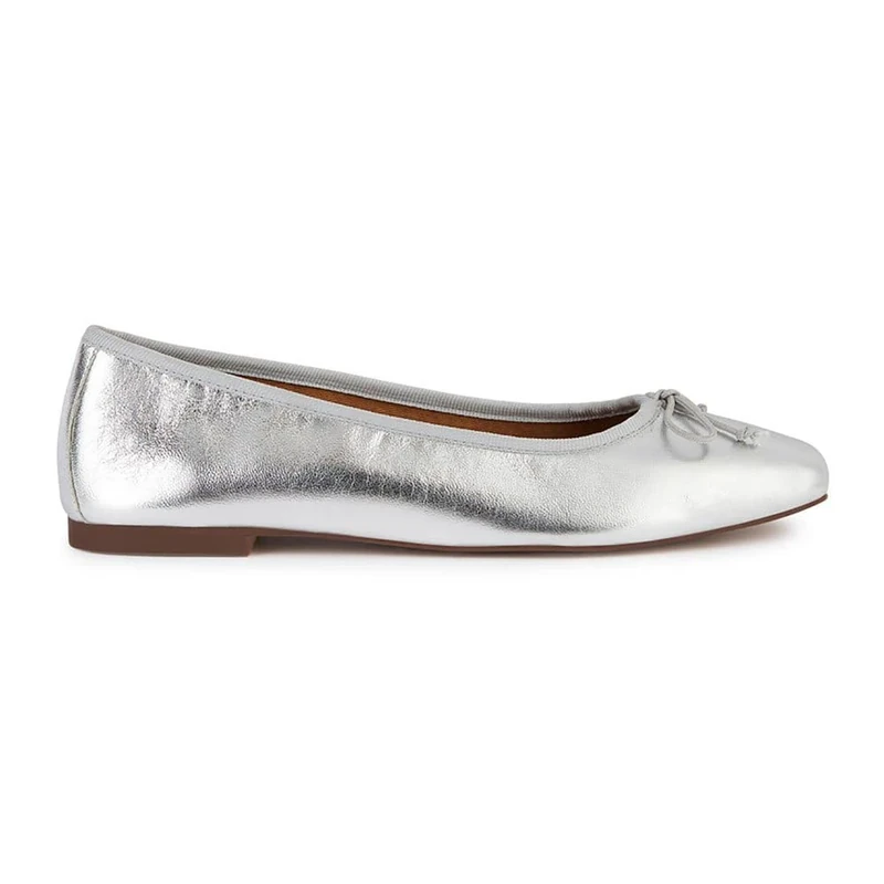 Geox Women's D Marsilea A Ballet Flat, Silver, 2.5 UK