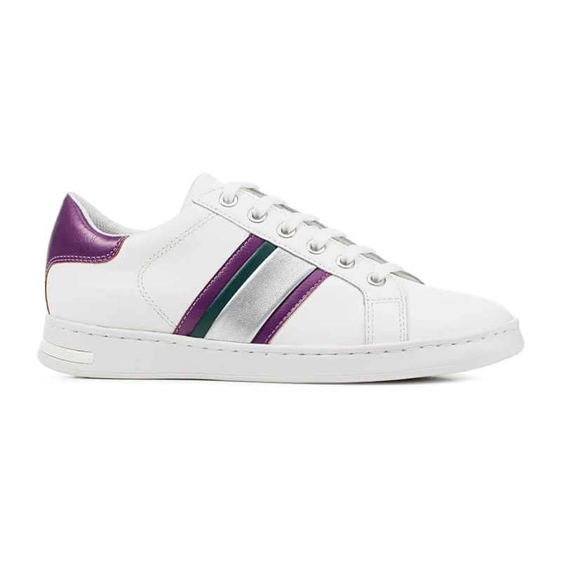 Geox Women's D Jaysen E Trainers, White/Purple, 4 UK