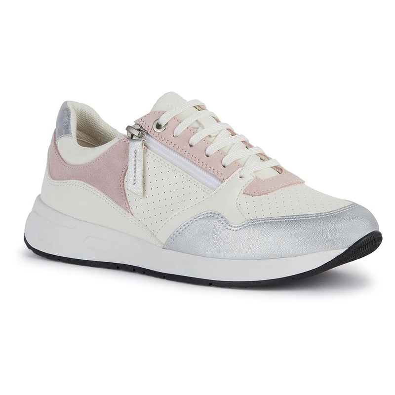 Geox Girls' D Bulmya B Trainers, White Lt Rose, 6 UK