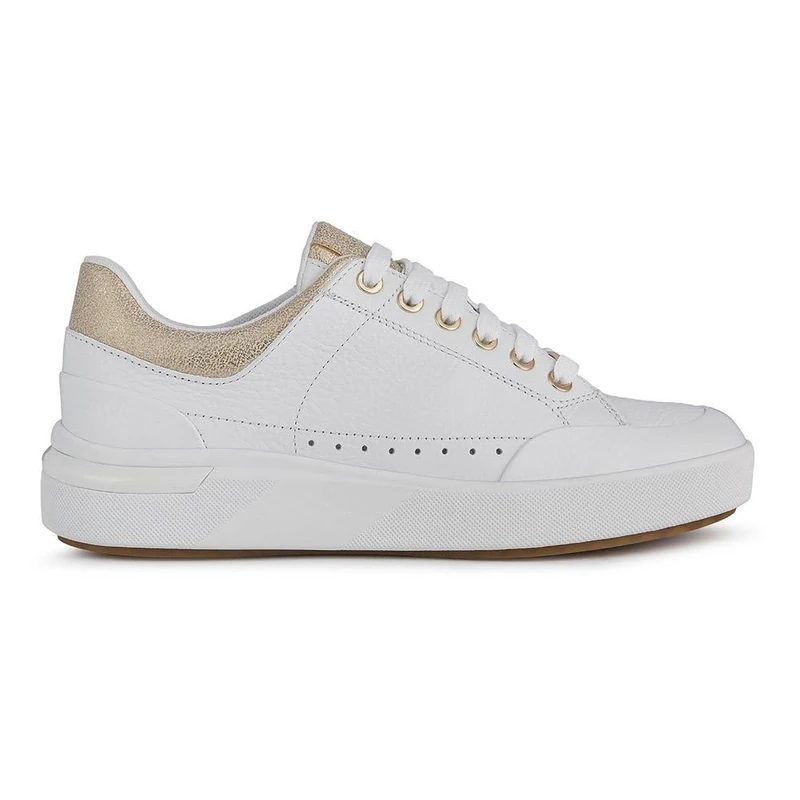Geox D Dalyla A Sneaker, White Champagne, 7 UK