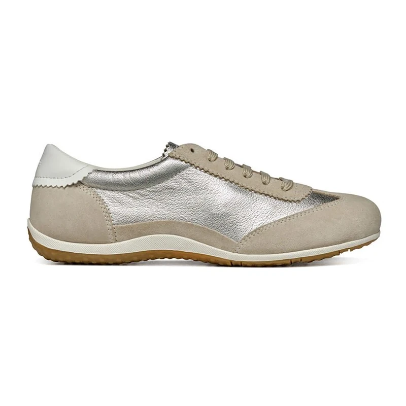Geox Women's D Vega A Sneaker, Lt Taupe Lt Gold, 2 UK
