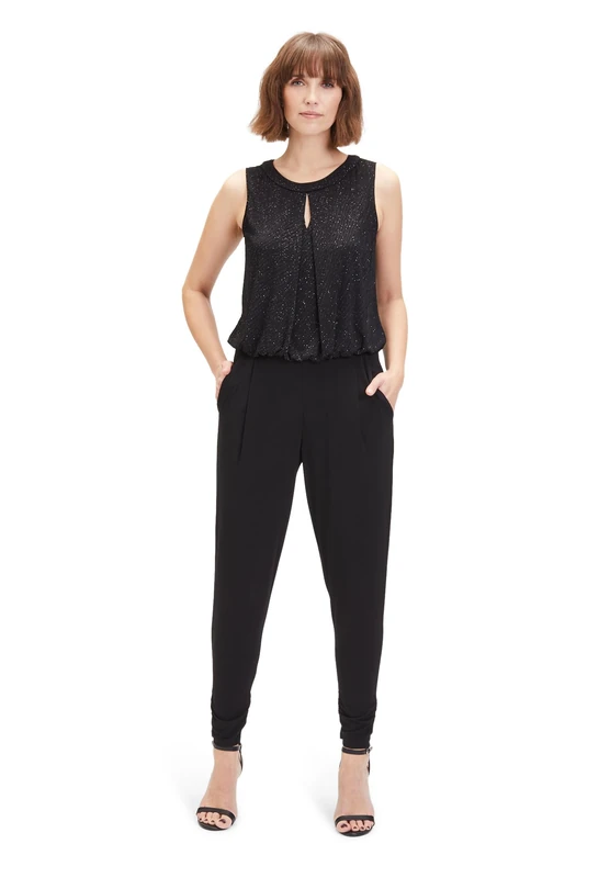 Vera Mont Women's Glitter Jumpsuit, Patch black/black, 20