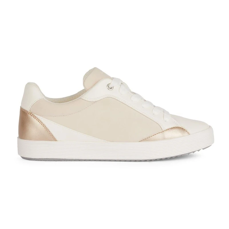 Geox Women's D Blomiee E Trainers, White Optic White, 4 UK