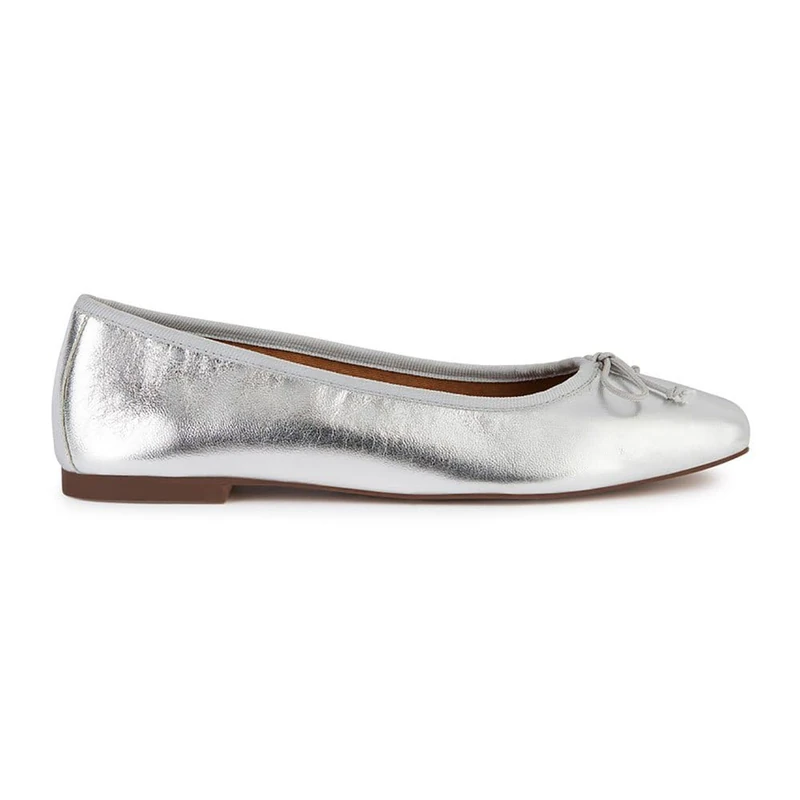 Geox Women's D Marsilea A Ballet Flat, Silver, 8 UK