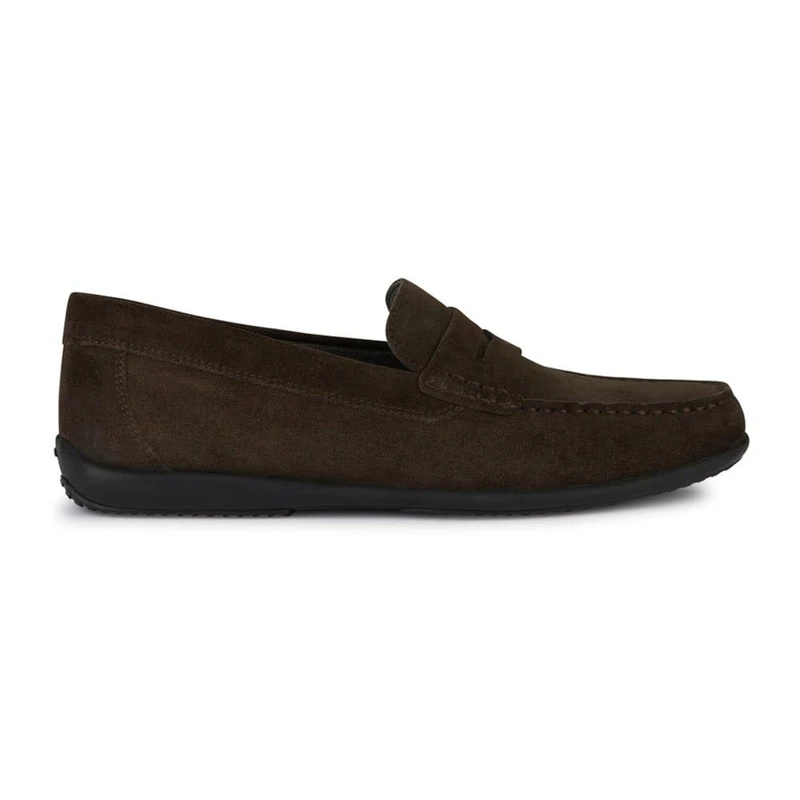Geox Men's U Ascanio C Moccasin, Dark Brown, 8 UK