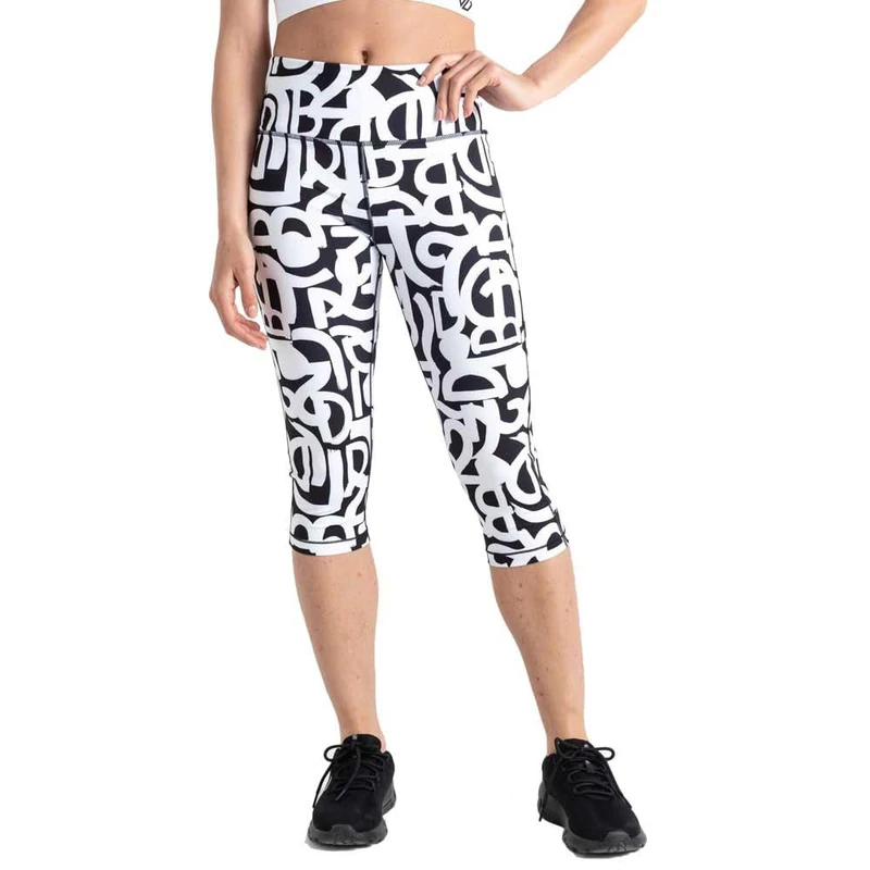 Dare 2b Womens Influential 3/4 Legging Black & White Graffiti 12