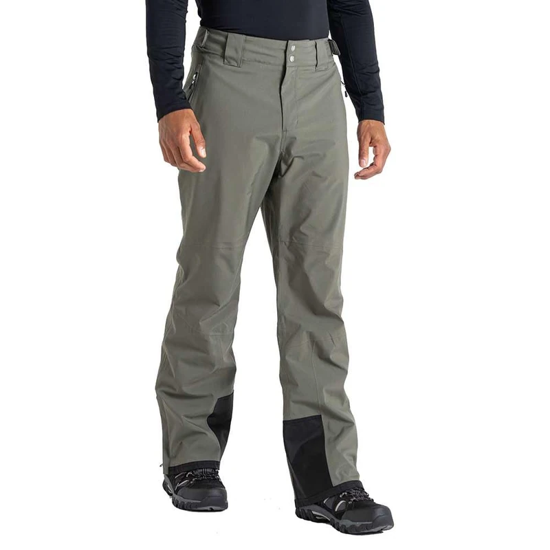 Dare 2b Mens Recycled Waterproof Ski Pants | Breathable Trouser Bottoms with ARED Technology | Adjustable Braces, Snow Gaitors and Zip Gusset Lichen Green