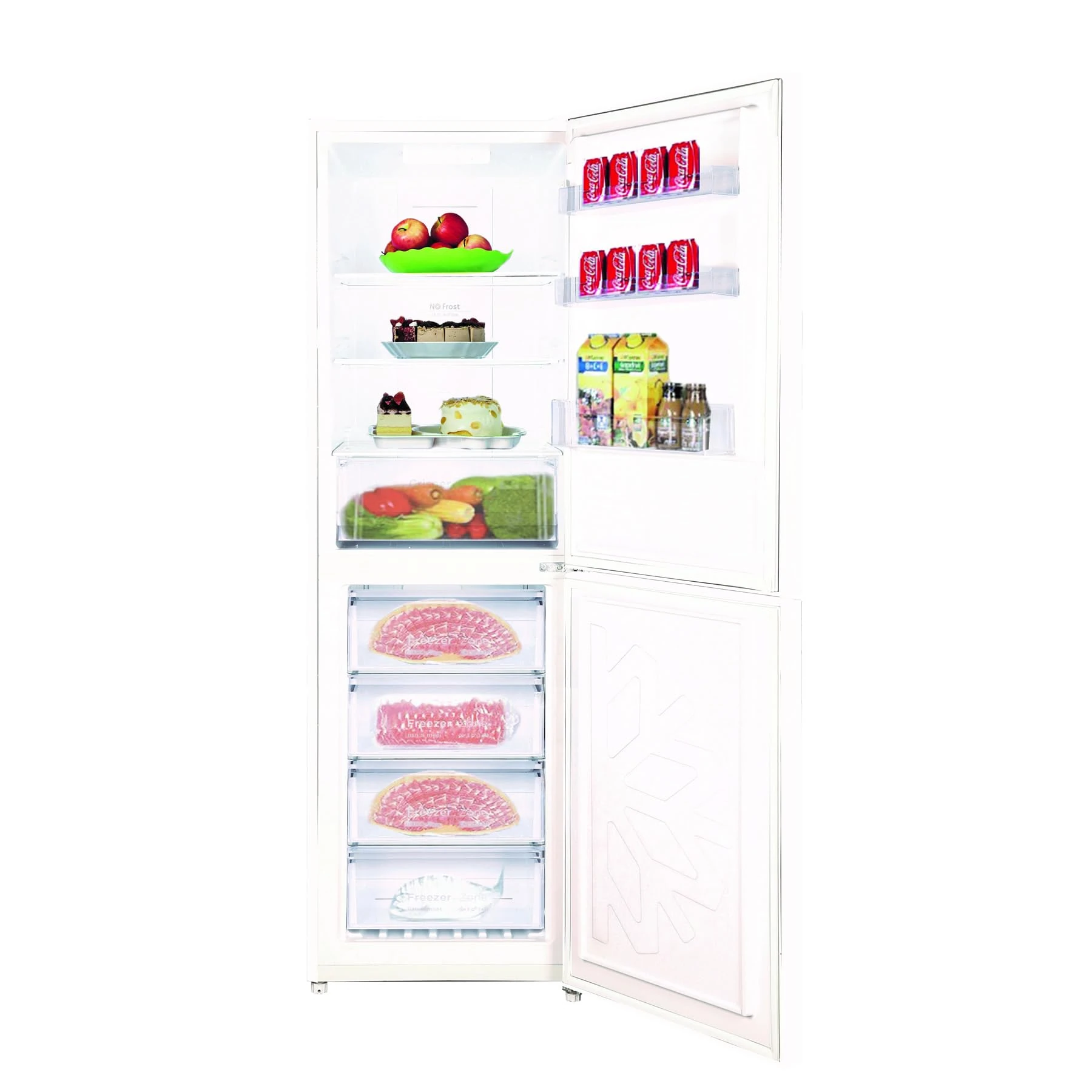 Teknix FF1860W 308L 60cm Wide Frost Free Fridge Freezer - White