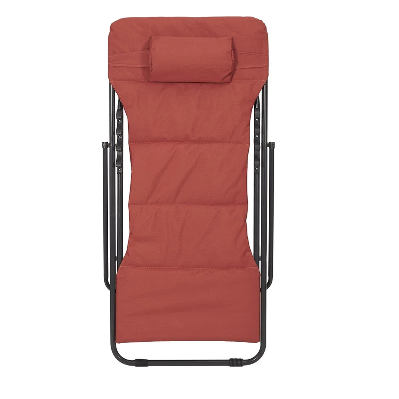 HOME DECO FACTORY, HDO2052, Folding Lounger Corfu Terracotta – Ergonomic Comfort, Elegant Design, Ideal for Garden, Terrace or Beach – Size: 82 x 93 x 56 cm, Colour: Terracotta - Image 1