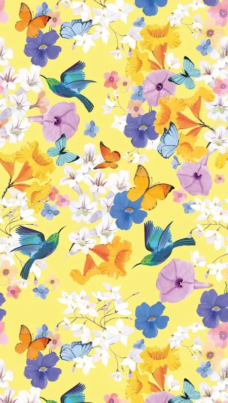 A.S. Création Non-Woven Wallpaper Flowers in Yellow, Blue and White - Wall Wallpaper for Various Rooms - XXL Wall Picture 2.80 m x 1.59 m