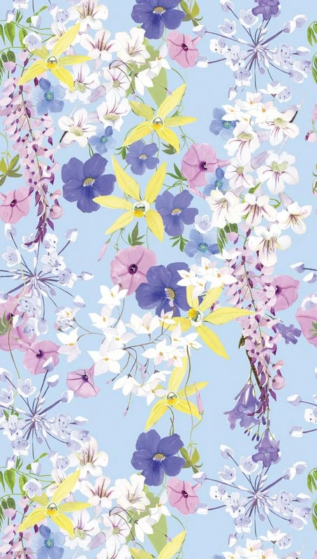 A.S. Création Non-Woven Wallpaper Flowers in Lilac, Yellow and Blue - Wall Wallpaper for Various Rooms - XXL Wall Picture 2.80 m x 1.59 m