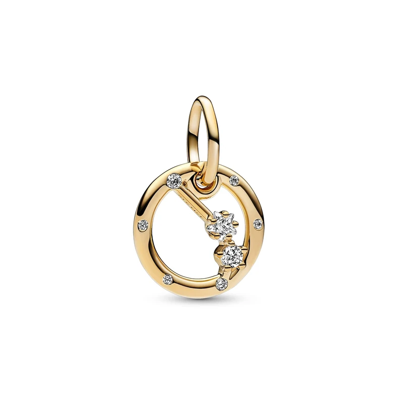 Pandora Moments Aries zodiac 14k gold-plated dangle with clear cubic zirconia