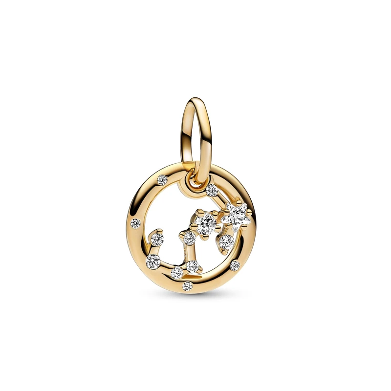 Pandora Moments Scorpio zodiac 14k gold-plated dangle with clear cubic zirconia