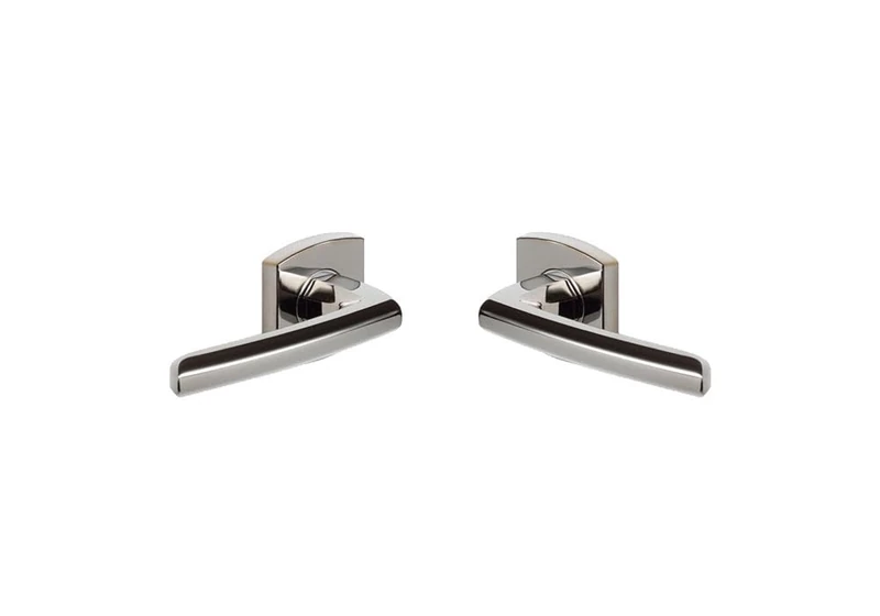 Vachette SCULT Door Handle with Square Handle and Rosette for Doors Thickness 30 to 48 mm in Zamak Square 7 mm Including Scroll Rosette 10 Year Guarantee Black Diamond