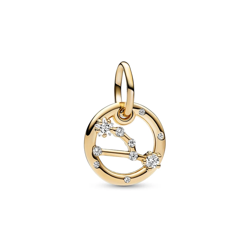 Pandora Moments Taurus zodiac 14k gold-plated dangle with clear cubic zirconia
