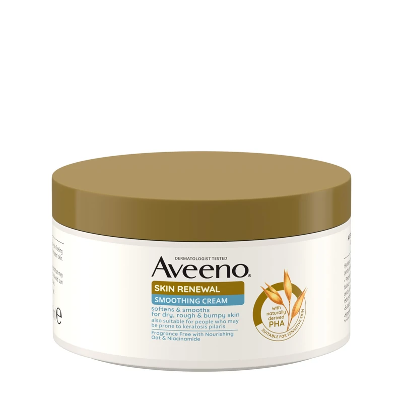 Aveeno Skin Renewal Smoothing Cream (1x 300ml), Smoothing Cream for Dry, Rough & Bumpy Skin. Fragrance Free with Nourishing Oat & Niacinamide