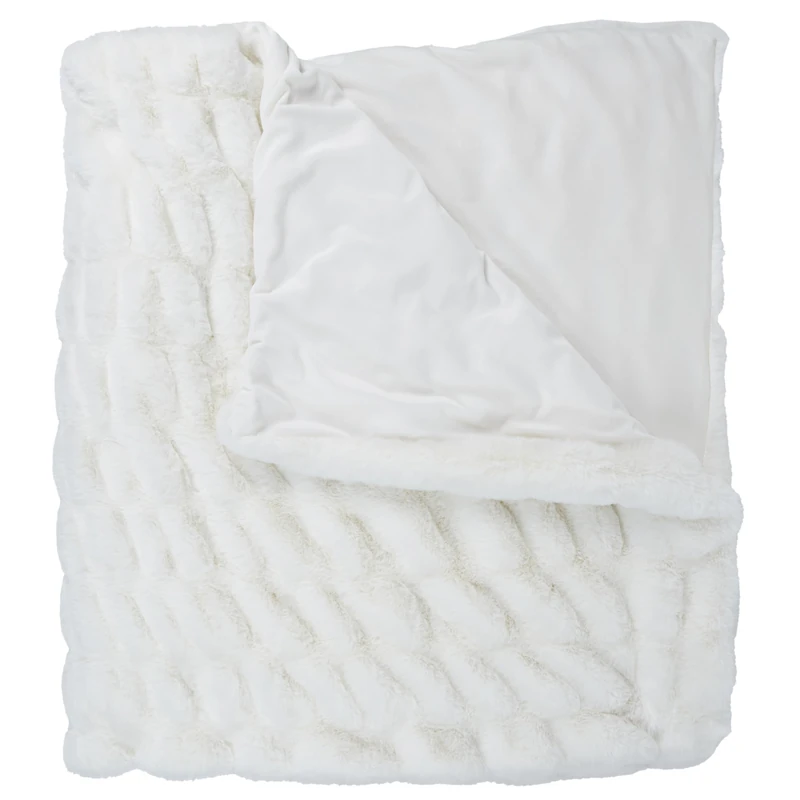 HOME DECO FACTORY The Luxury Faux Fur Polyester Blanket 140 x 200 cm
