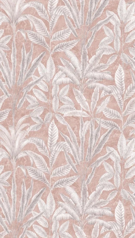 A.S. Création Non-Woven Wallpaper - Palm Leaves Wallpaper in Grey, White and Mauve - Wall Wallpaper for Various Rooms - XXL Wall Picture 2.80 m x 1.59 m