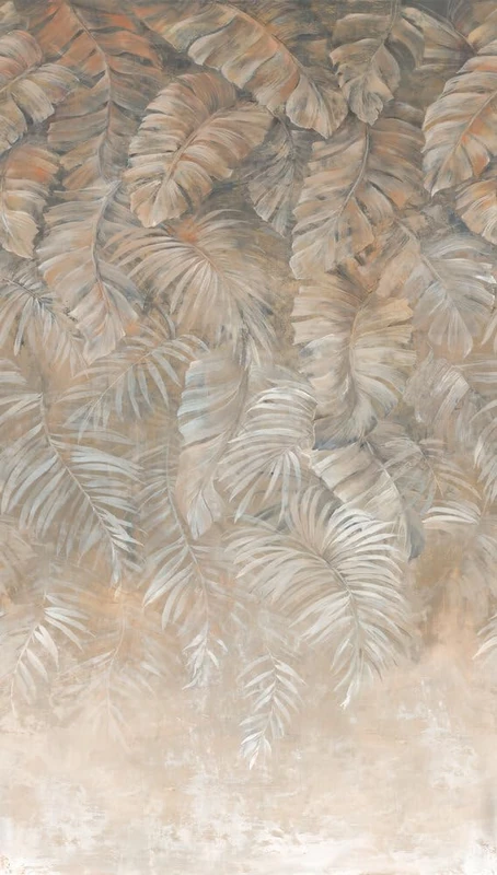 A.S. Création Non-Woven Wallpaper - Palm Leaves Wallpaper in Beige, Cream and Grey - Wall Wallpaper for Various Rooms - XXL Wall Picture 2.80 m x 1.59 m