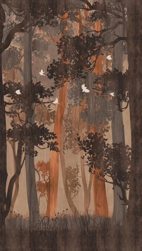 Livingwalls Non-Woven Wallpaper - Wallpaper Forest in Beige, Orange and Brown - Wall Wallpaper for Various Rooms - XXL Wall Picture 2.80 m x 1.59 m