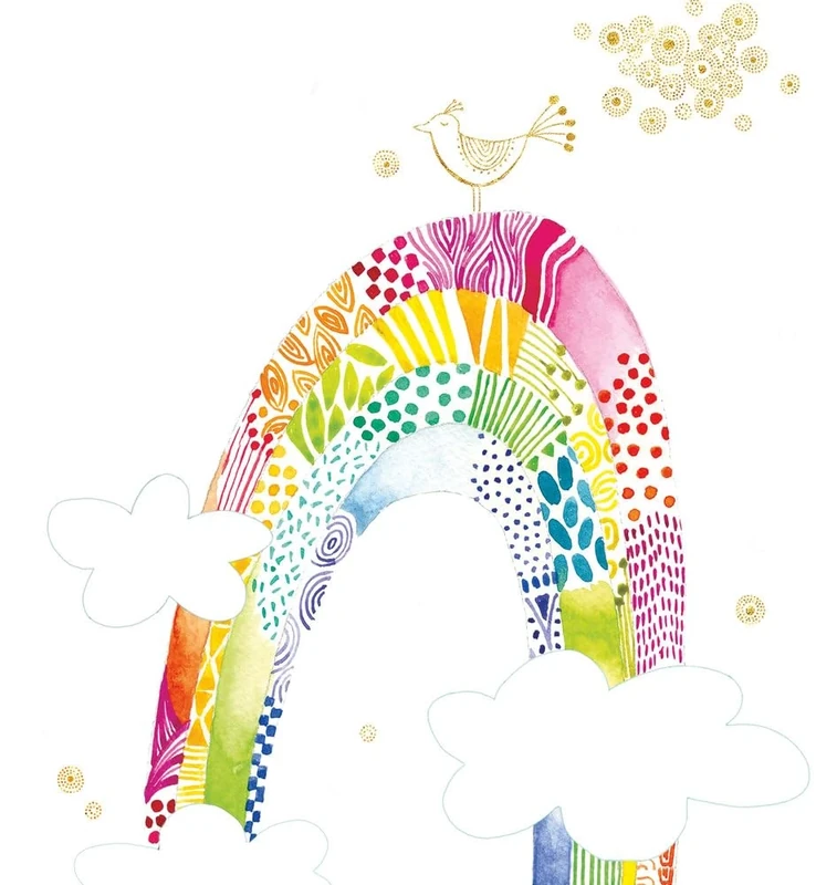 Livingwalls Non-Woven Wallpaper with Rainbows in White, Bright Pink, Yellow - 2,80 m x 2,65 m Designer Wallpaper XXL Wall Mural - 392151