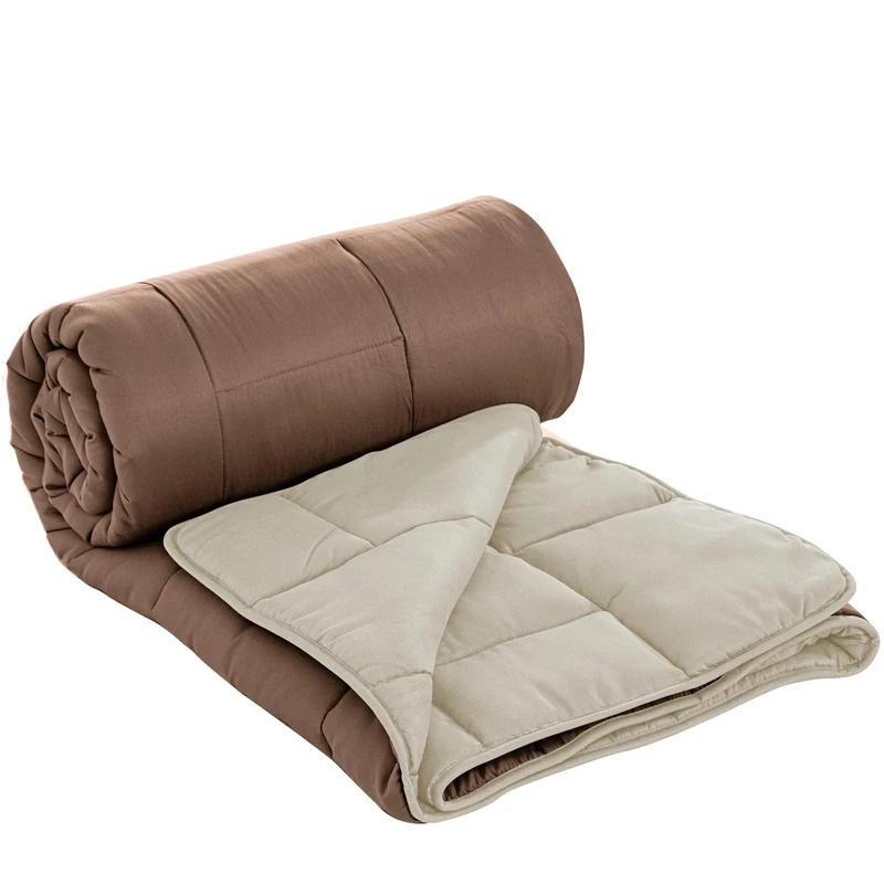 Herzberg, HG2420BCO-BRU Two-Tone Microfibre Duvet 240 x 200 cm Brown