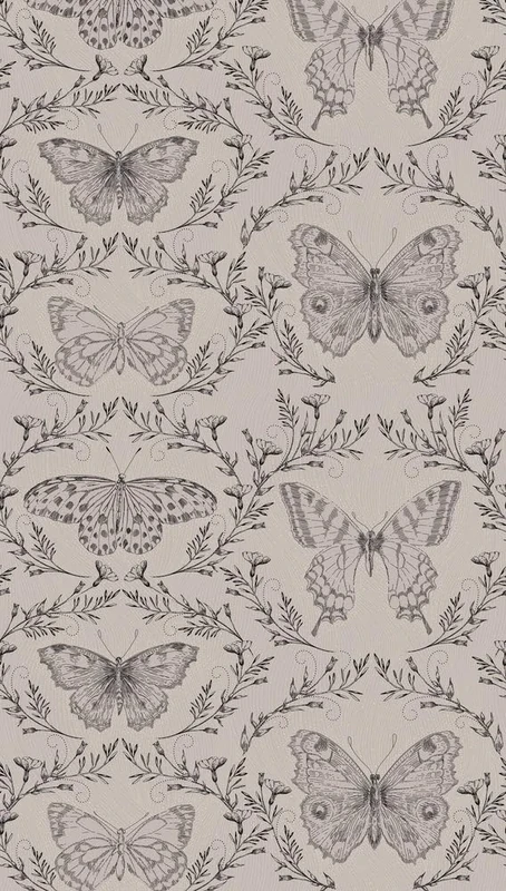 A.S. Création Non-Woven Wallpaper - Butterfly Wallpaper in Greige and Black - Wall Wallpaper for Various Rooms - XXL Wall Picture 2.80 m x 1.59 m