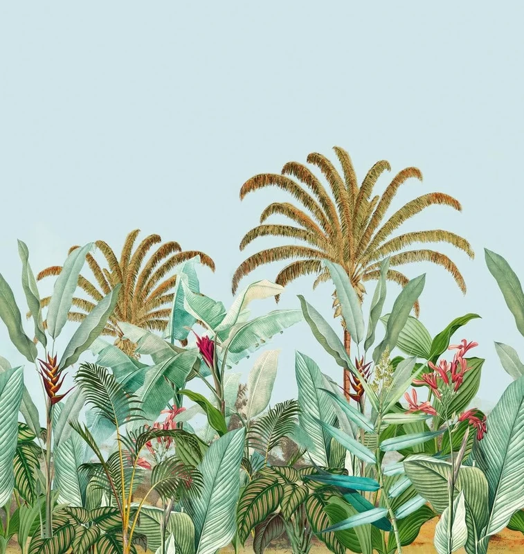 Livingwalls Non-Woven Wallpaper, Jungle Wallpaper in Blue, Green and Brown, Wall Wallpaper for Various Rooms, XXL Wall Picture, 2.80 m x 2.65 m