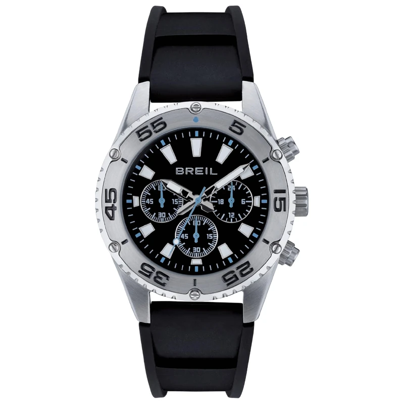 Breil TW1998 Men's Sprinter Watch with Blue Dial Movement Chrono Quartz E Bracelet Steel Silver, Black, Unique Waist, Modern, Casual