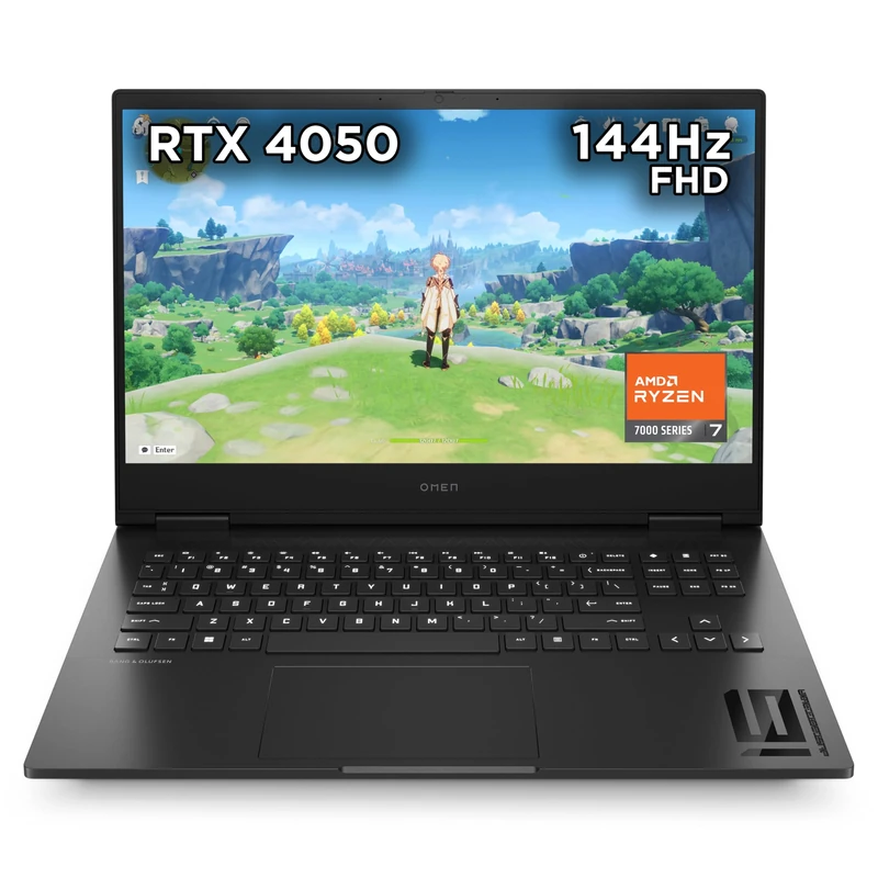HP Omen Gaming Laptop 16-xd0001sa | AMD Ryzen 7-7840HS Processor | 16GB RAM | 512 GB SSD | NVIDIA GeForce RTX 4050 Laptop GPU | 16 inch FHD 16:9 Display | 144Hz | Microsoft Windows 11 | Black