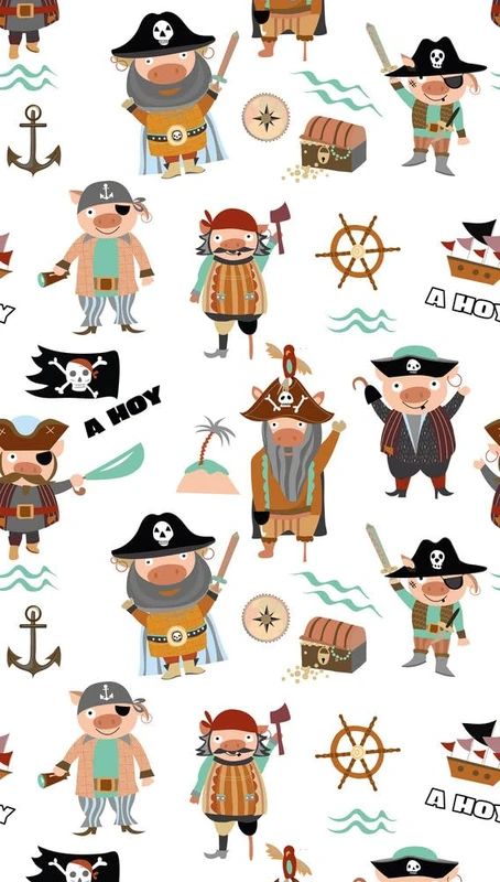 Livingwalls Non-Woven Wallpaper - Pirate Wallpaper in Cream, Brown and Pink - Wall Wallpaper for Various Rooms - XXL Wall Picture 2.80 m x 1.59 m - Image 1