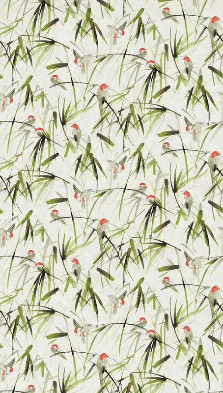 A.S. Création Non-Woven Wallpaper Bird in Green, Beige and Red - Wall Wallpaper for Various Rooms - XXL Wall Picture 2.80 m x 1.59 m