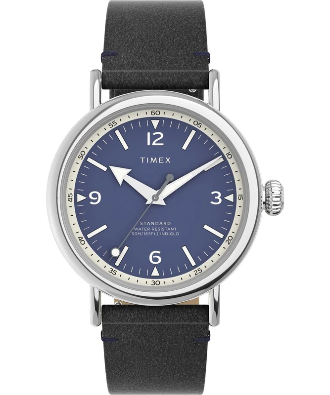 Timex Men's Analogue Quartz Watch with a Leather Strap Standard
